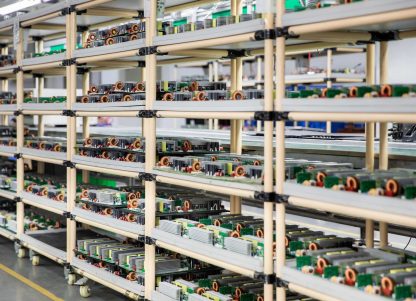 Battery materials at a factory in China